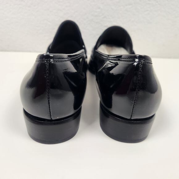Salvatore Ferragamo Nero Nappy Calf Loafer Black Patent Leather 7.5B Narrow - Picture 9 of 12